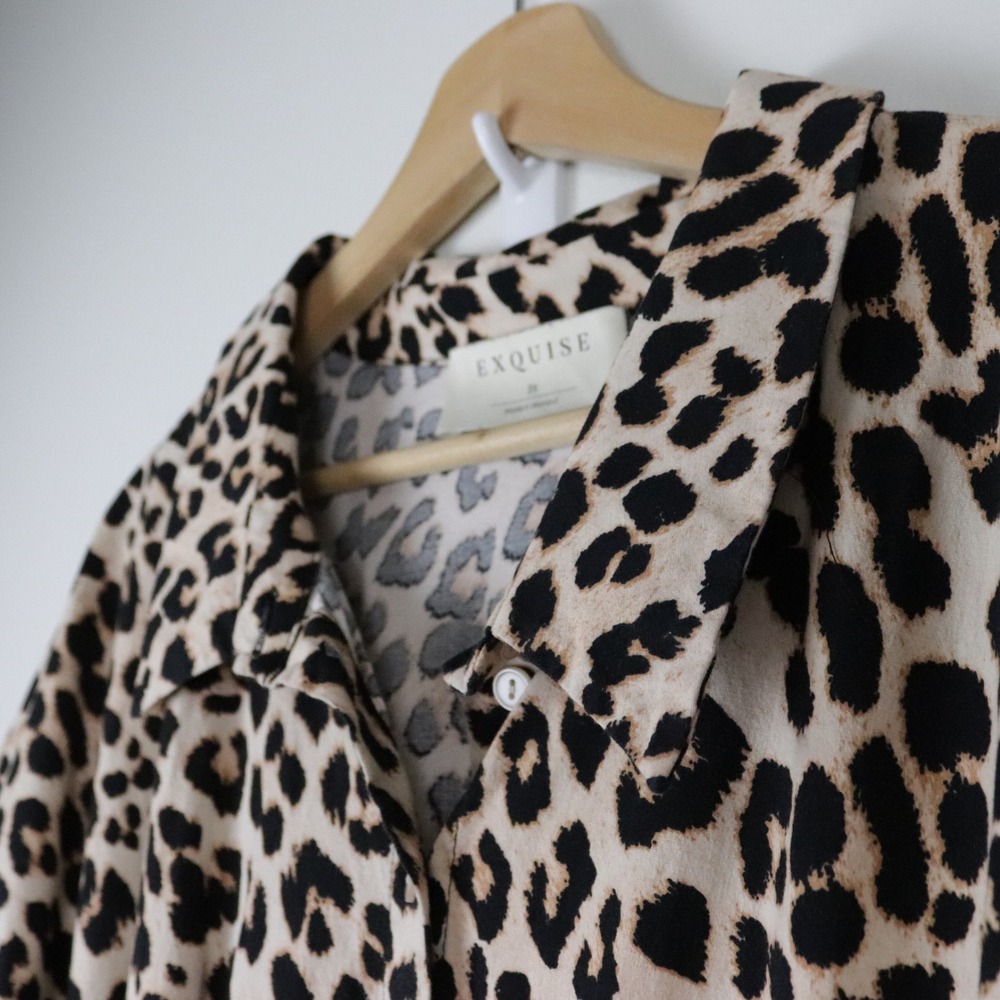 Anthropologie Exquise The Tobie Shirt Dress 3X Leopard Print Shirtdress - Picture 4 of 11